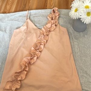Nude tank top with ruffle